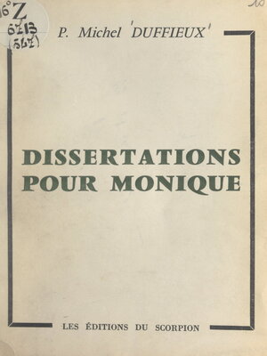 cover image of Dissertations pour Monique